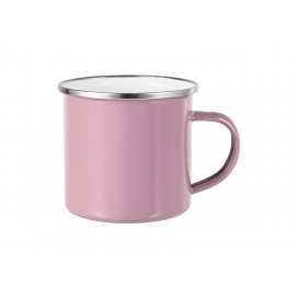 12oz Enamel Mug w/ Flat Bottom-Pink (48/carton)